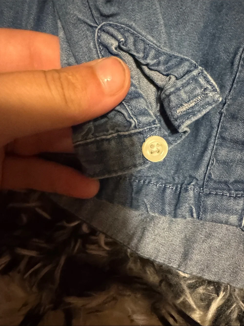 Old Navy Blue Denim Button-Front Girls' Top